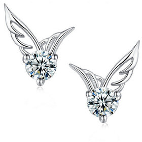 Stylish Teens High Quality CZ Fashion Earring Angel Wings for Women Girls Stud Earrings