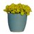 Sky Blue Ceramic Pot With Yellow Flower