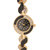 Womens Luxury Fashionable Black  Gold Bracelet Strap Watch with Diamonds