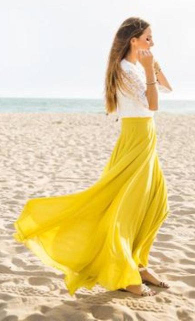 yellow skirt womens