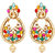Kriaa Multicolor Traditional/Ethnic Alloy Casual Gold Plated Pearl Dangle Earrings