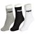 Black Cotton White, Black Grey Sports Socks - 3 Pair Pack