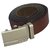 Sunshopping mix of Leatherite black and brown auto lock buckle belt combo belt (Pack of two)
