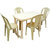 NILKAMAL SHAHENSHAH DINING TABLE WITH CHAIR 4002 - MARBLE BEIGE