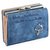 Blue Color Small Umbrella Wallet Button Clutch Purse Bag Faux Leather Women Wallets Purses