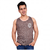 GliZt Men's Brown Printed Vest For Casual Gym And Beach Wear