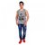 GliZt Men's Grey Printed Vest For Casual Gym and Beach Wear