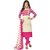 New Maruti Enterprise Pink Polycotton Floral Salwar Suit Material Dress Material (Unstitched)