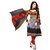 Drapes Maroon And Gray Cotton Embroidered Salwar Suit Dress Material (Unstitched)