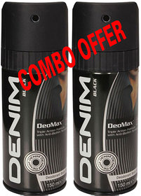 Denim Deodorant Body Spray Black (Set of 2)
