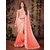 Meia Peach Georgette Embroidered Saree With Blouse
