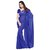 Bhuwal Fashion Blue Faux Georgette Plain Saree With Blouse