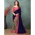 onlinefayda Blue  Navy Georgette Printed Saree With Blouse