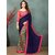 onlinefayda Blue  Navy Georgette Printed Saree With Blouse