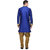 RG Designers Royal Blue And Gold Plain Sherwani For Men
