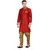 RG Designers Red And Gold Plain Sherwani For Men