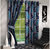 Home Luxurious Set of 4 Multi-color (Blue) Printed Eyelet Door Curtains-Length 7Ft Width 4ft