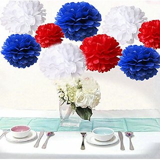 Buy Saitec Pack Of 18pcs Mixed Royal Blue Red White Party Tissue
