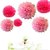 Since  12pcs Mixed 3 Sizes Pink Hot Pink Tissue Paper Pom Poms Pompoms Wedding Party Baby Shower Room Nursery Decoration