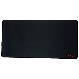 ANIVIA G60 PC X-L Gaming Mouse Pad/Mat with Stitched Edges 3mm Thick Non-Slip Waterproof Rubber Base for Mouse Keyboard(Black)Size:23.62