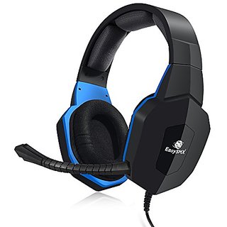 EasySMX ESM939P Wired Gaming Headset for PS4 Compatible with PC Mobile Tablet Closed-back Earcups Detachable Microphone In-line Volume Control (Black and Blue)