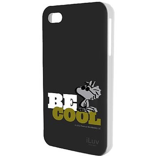 iLuv iCP753BCBLK Peanuts Character Case for iPhone 4/4S (Woodstock Be Cool) - 1 Pack - Retail Packaging - Black