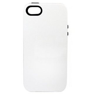 Sonix Inlay Hybrid Case for iPhone 5 & 5s - Retail Packaging - Half Moon (White/Black)