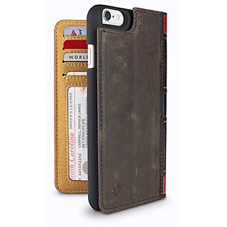Twelve South BookBook for iPhone 6/6s, brown | 3-in-1 leather wallet case, display stand and removable shell