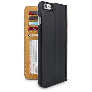 Twelve South BookBook for iPhone 6 Plus/6s Plus, black | 3-in-1 leather wallet case, display stand + removable shell