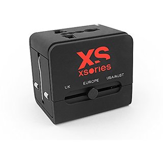 XSories RoamX Cube 2.0, Universal Travel Adaptor with 2 USB Ports (Black)