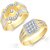 VK Jewels Gold and Rhodium Plated Alloy Ring Combo for Men - COMBO1424G VKCOMBO1424G18