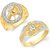 VK Jewels Gold and Rhodium Plated Alloy Ring Combo for Men - COMBO1425G VKCOMBO1425G18