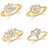 VK Jewels Gold and Rhodium Plated Alloy Rings Combo Set for Women  Girls - COMBO1356G8 VKCOMBO1356G8