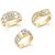 VK Jewels Gold and Rhodium Plated Alloy Rings Combo Set for Men - COMBO1383GVKCOMBO1383G18