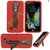 LG K10 Premium Rugged Heavy Duty Kickstand Phone Case (Red)