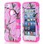 Phone Case for iPhone 5s 5,Quola Luxury Triple Layer Hybrid Tree Pattern Camo Hybrid Hard Stand Case Cover for iPhone5 5s 5G with Free Screen Protector and Stylus(Rose&Pink)