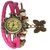 Vintage Round Dial Pink Leather Analog Watch For Women