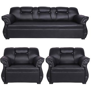 Earthwood - Nancyblk1005 5 Seater 3 1 1 Sofa Set In Black