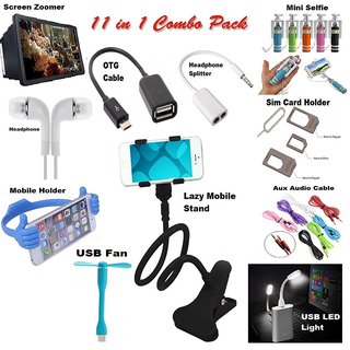 Buy 11 in 1 Combo Mobile Accessories Online @ ₹449 from ShopClues