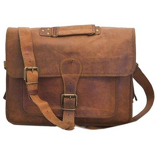 Buy IN-INDIA Full Flap Pure Leather Casual/Office 9inchx11inch Online ...