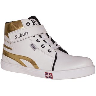 Golden Long Sneaker Casual Shoes 