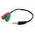 3.5MM STEREO JACK Male Y SPLITTER AUDIO + MICROPHONE Female CABLE