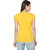 SnowDrop Yellow Printed Round Neck Casual T Shirts