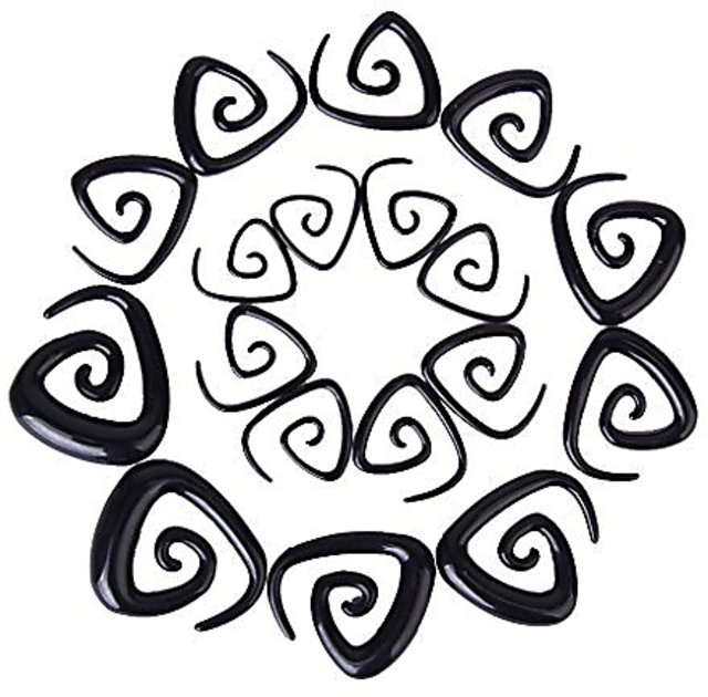9Pairs Trendy Acrylic Spiral Shaped Taper Tunnel Ear Stretcher Expander Plugs