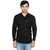 Fashion Trend Plain Black Casual Slimfit Poly-Cotton Shirt