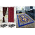 Azaani beautiful polyester solid set of two door curtains with one jute carpets & two cotton bathmat,