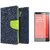 Mercury Diary Wallet Flip Case Cover for RedMi Note4 Blue  Premium Quality + Tempered Glass By Mobimon