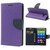 Mercury Diary Wallet Flip Case Cover for RedMi Note 4 Purple Premium Quality + Tempered Glass By Mobimon