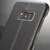 Leather Back Metal Bumper Frame Skin Case Cover for Samsung Galaxy S8 / S8+ Plus Black