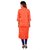 1style women orange banarsi cotton casual kurti